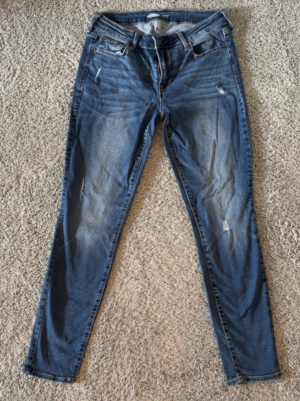 Old Navy Blue Distressed Skinny Jeans